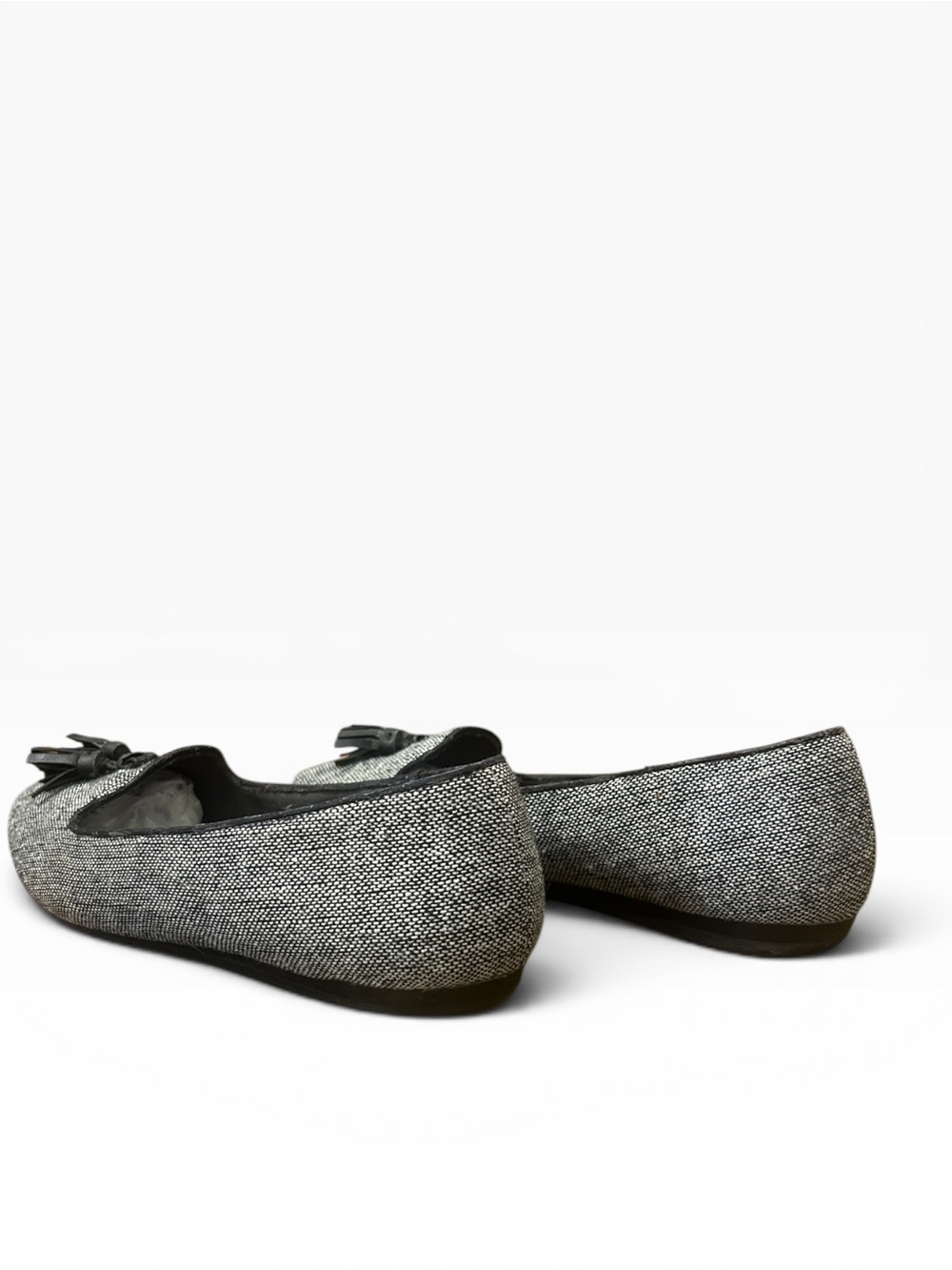 Coach and Four Black and Gray Tweed Tassel Loafers Size 7 - Picture 9 of 9